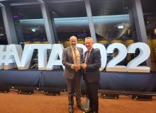 Photo of Professor Adam Shoemaker and Wayne Butson at the 2022 Victorian Training Awards