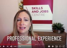 Screenshot from the Resume Refresh video of Catherine from the VU Skills and Jobs Centre